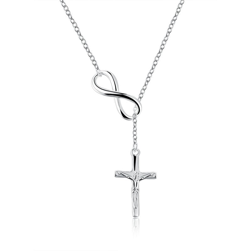 Wholesale Fashion Classice Silver Chain Cross Pendants Necklaces For Women Engagement Wedding Party Jewelry Gift
