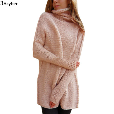 FANALA Winter Sweater Women Christmas Long Sweaters Knitted Turtle Neck Thick Warm Women Sweater and Pullovers Sweater Dress