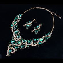 Lovely Irregular Shape Crystal Drop Earrings Necklace Charm Rhinestone Bridal Jewelry Sets For Women Wedding Accessory