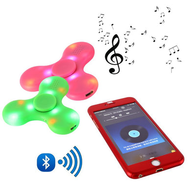 Rare Fidget Spinner + Bluetooth Speaker LED toy Tri Fidget EDC Hand Spinner anti stress Fluorescent