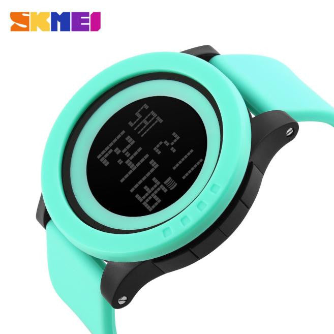 Round Faced Rubber Band Digital Sport Watch