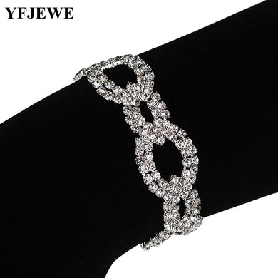 Women Crystal Bracelets Circles Clasp Bangles Jewelry