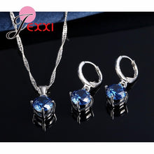 JEXXI Wedding Jewelry Sets For Brides 925 Sterling Silver Austrian Crystal Women Necklaces And Earrings Set Accessory