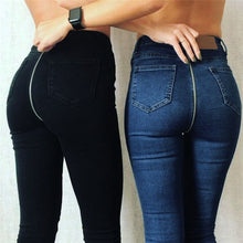 Sexy Back Zipper Denim Pants Skinny Pencil Pants Stretch Trousers Jeans Dropshipping #FS03